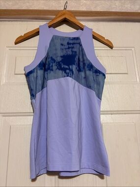 Prince Lavender Tank Top with Navy Blue Pattern